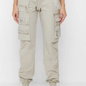 Maniere De Voir Beige Cargo Joggers